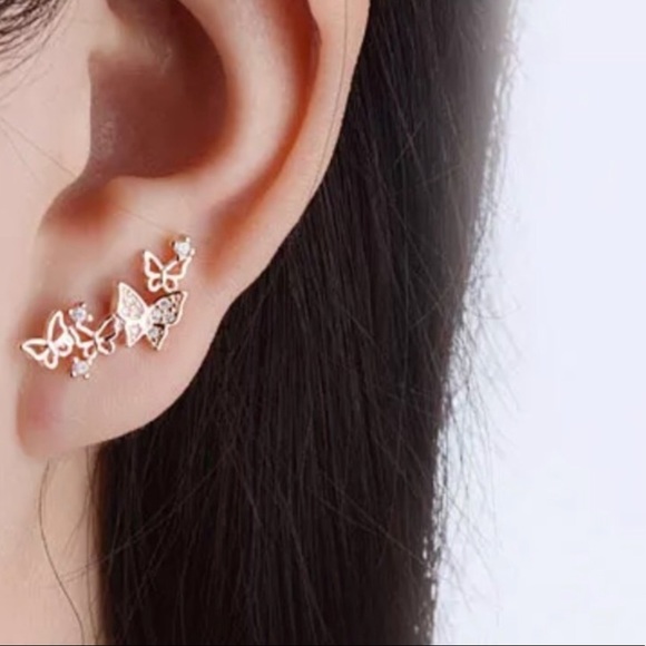 Jewelry - 1 left. 5⭐️ butterfly earrings 925 In Rose Gold